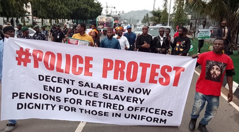 Retired police officers protest in Abuja over ‘unjust’ pension scheme