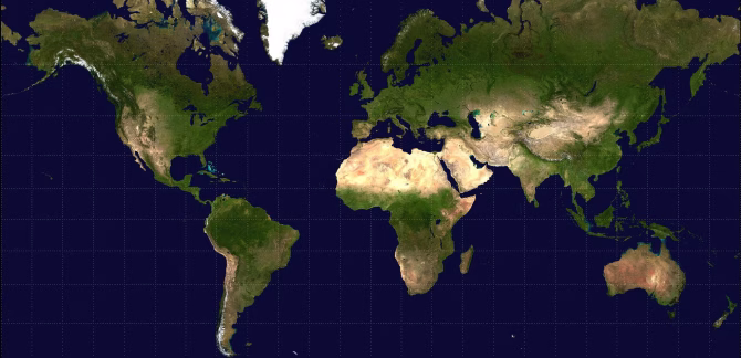 Mercator Projection Map