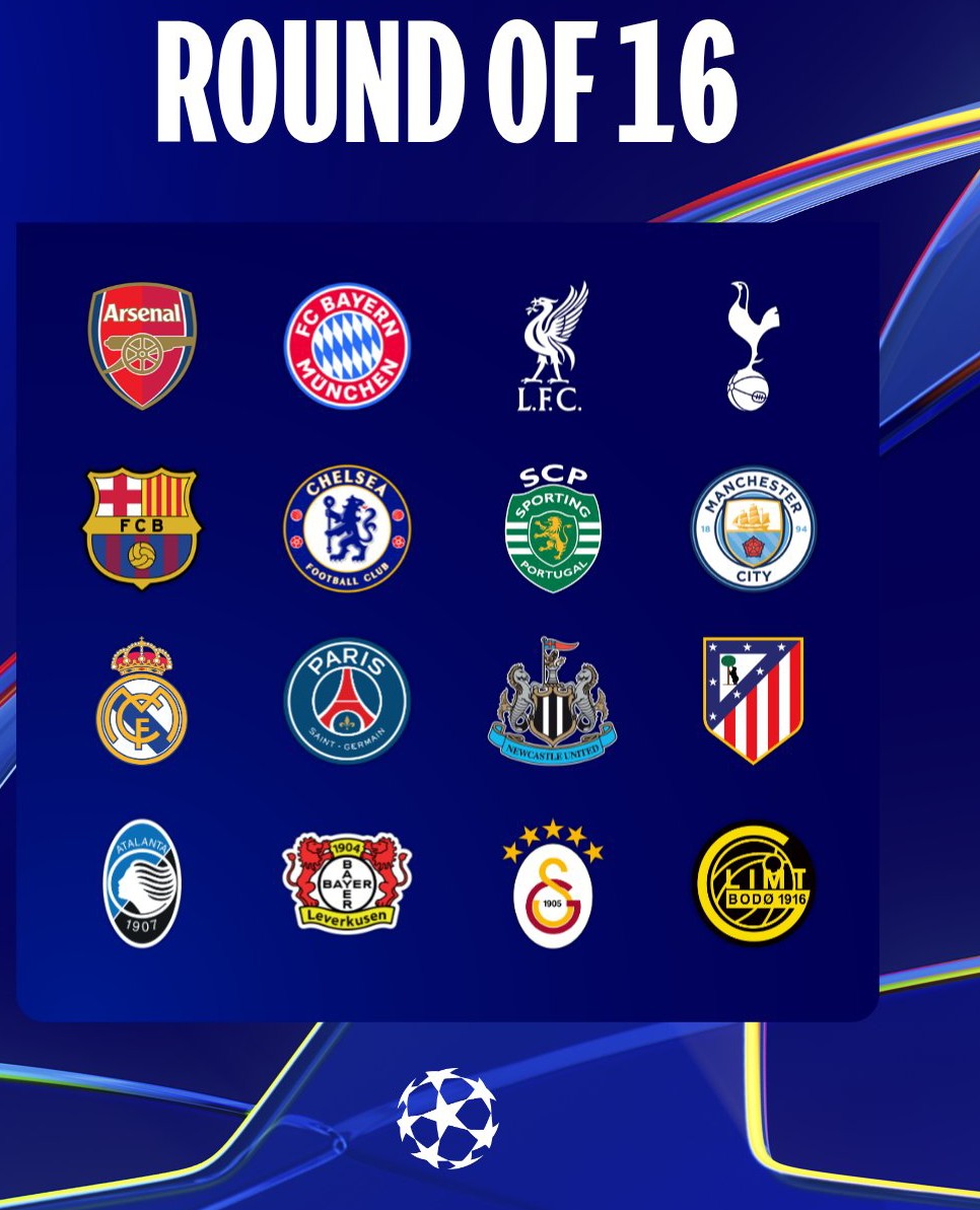 Six Premier League Clubs Reach Champions League Round of 16 as Osimhen Fires Galatasaray Through