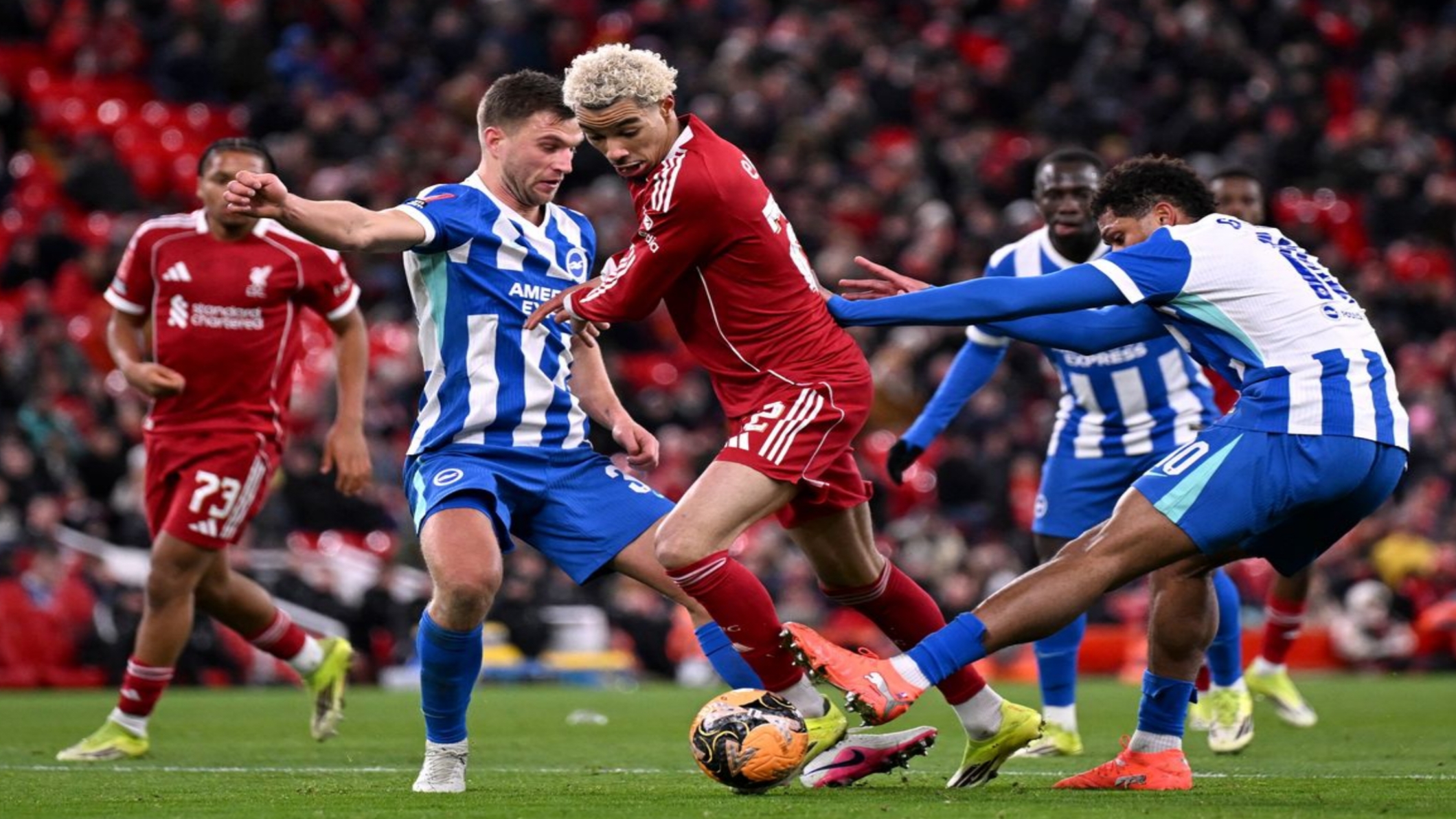 Brighton Secures 2:1 Victory over Liverpool, Moves to Eight on the Table