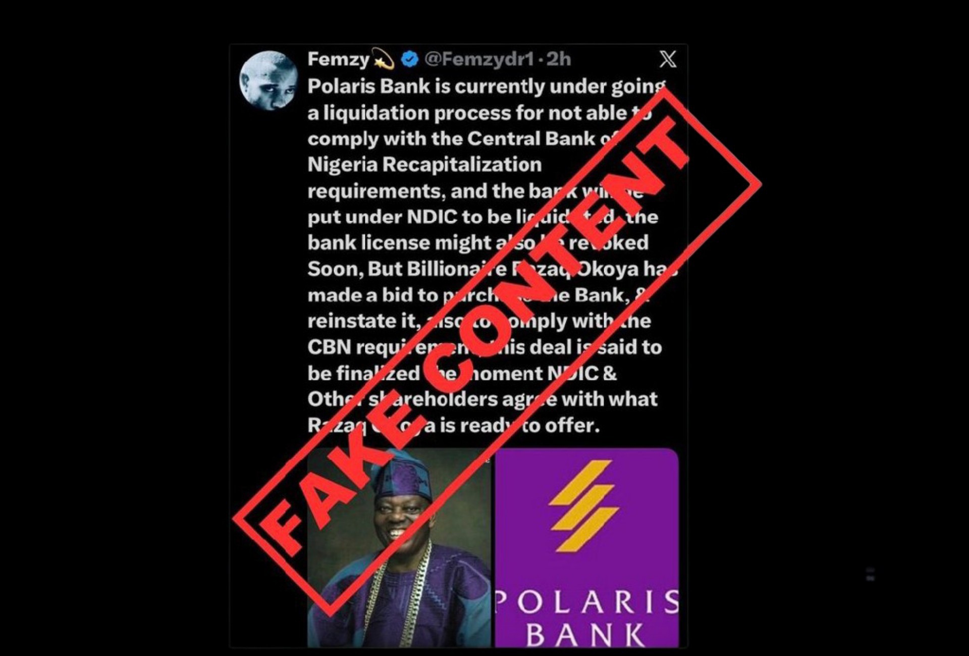 DEBUNKED: Viral Claim That “Polaris Bank is Currently Undergoing a Liquidation Process” is False