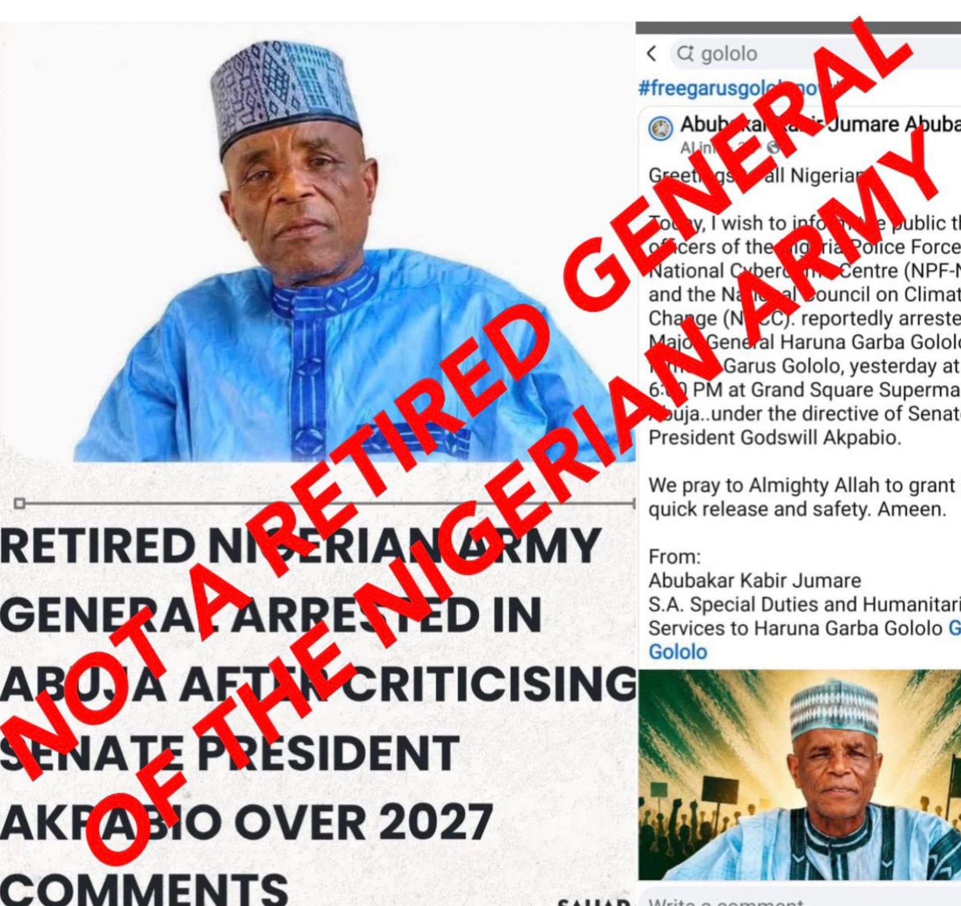 Nigerian Army Denies Claim That Garus Gololo Is a Retired General