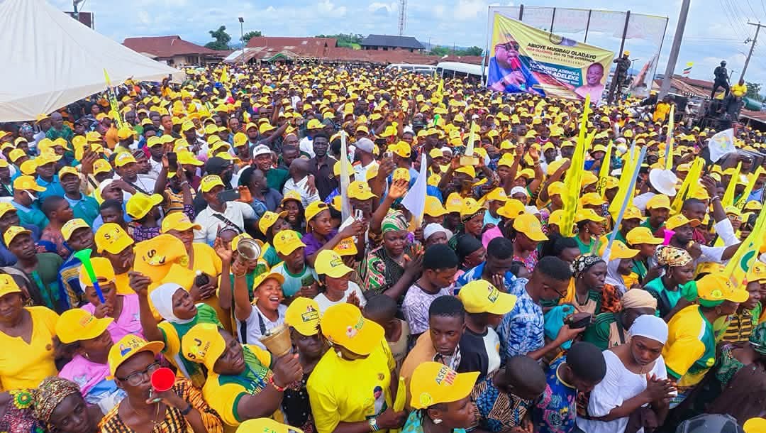 Political Fervor Grips Odo-Otin as Governor Ademola Adeleke Is Welcomed by Massive Crowd of Supporters