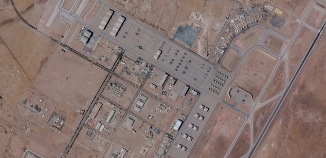 A Satellite Image Shows Planes At Prince Sultan Air Base
