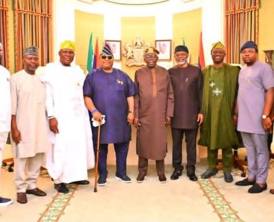 Adeleke's Delegation With Tinubu