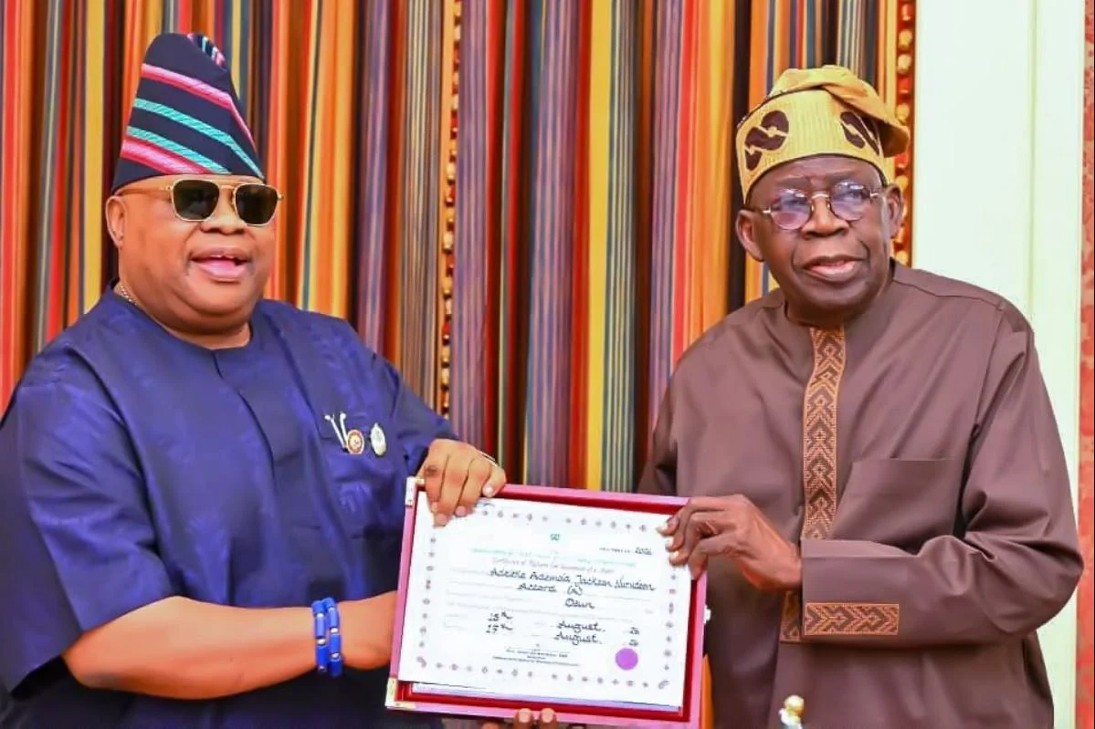Adeleke Meets Tinubu at Aso Rock, Presents Certificate of Return, Then Visits Wike