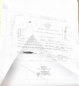 bola tinubu's nysc certificate
