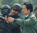 Taiwanese President Lai Ching Te Attends A Drone Demonstration During The Annual Han Kuang Military Exercises At A Navy Base In Kaohsiung