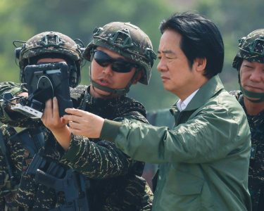 Taiwanese President Lai Ching Te Attends A Drone Demonstration During The Annual Han Kuang Military Exercises At A Navy Base In Kaohsiung
