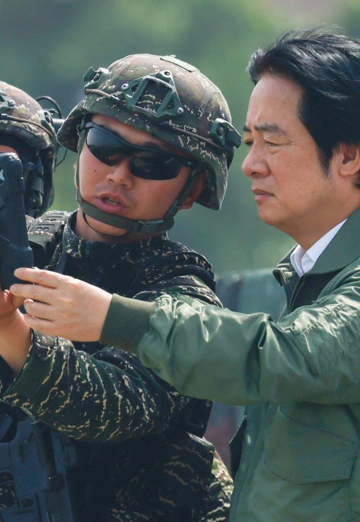 Taiwanese President Lai Ching Te Attends A Drone Demonstration During The Annual Han Kuang Military Exercises At A Navy Base In Kaohsiung
