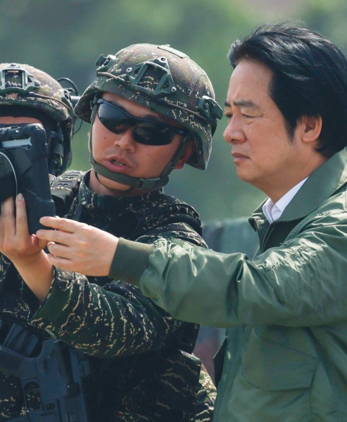 Taiwanese President Lai Ching Te Attends A Drone Demonstration During The Annual Han Kuang Military Exercises At A Navy Base In Kaohsiung